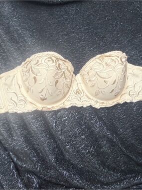 Source Unknown Strapless Lace Underwire Bra - Beige